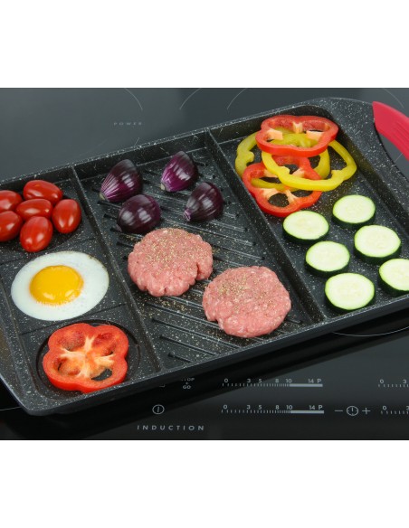 Casting nonstick grill pan with marble coating : KH-1420