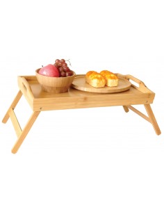 Bamboo serving tray with folding legs - Kinghoff : KH-1502