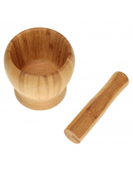 Bamboo mortar and pestle set