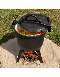 Żeliwny garnek kempingowy z... 2