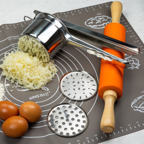 Potato Masher Ricer Stainless Steel Metal Kitchen Hand Smasher Vegetable  Manual Round Tools