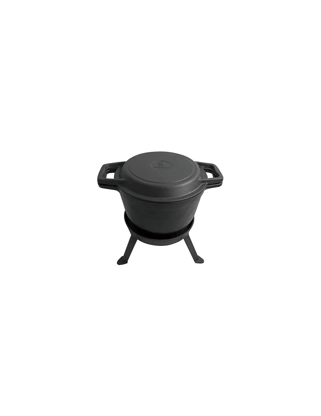 Cast iron camping casserole with enamel coating