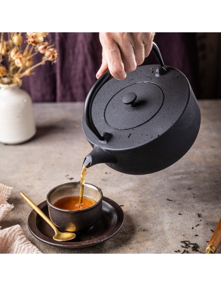 Cast iron filter tea pot,...