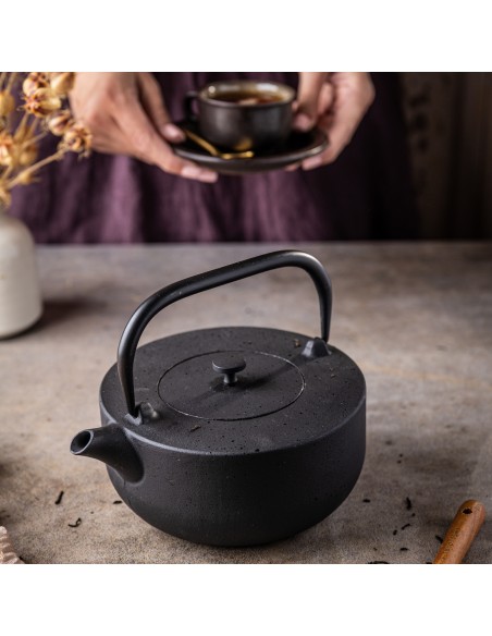 Cast iron filter tea pot,...