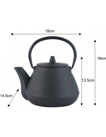 Cast iron tea pot with...