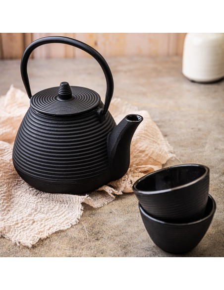 Cast iron tea pot with...