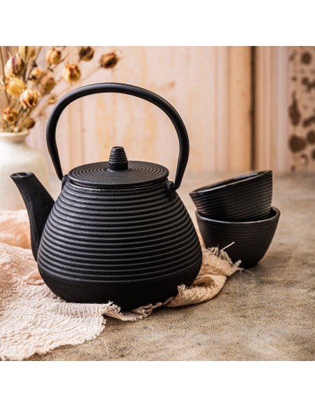 Cast iron tea pot with...