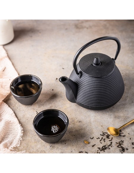 Cast iron tea pot with...