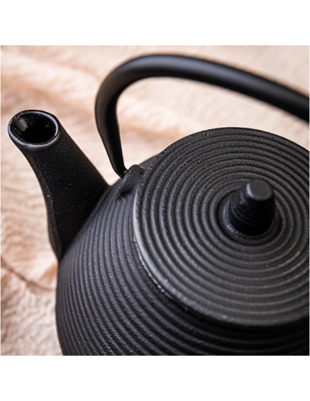 Cast iron tea pot with...