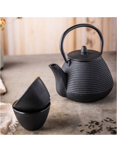 Cast iron tea pot with...