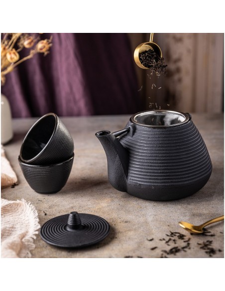 Cast iron tea pot with...