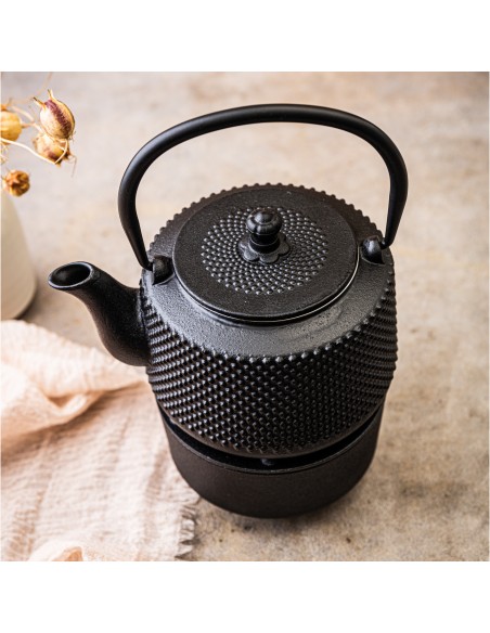 Cast iron tea pot with...