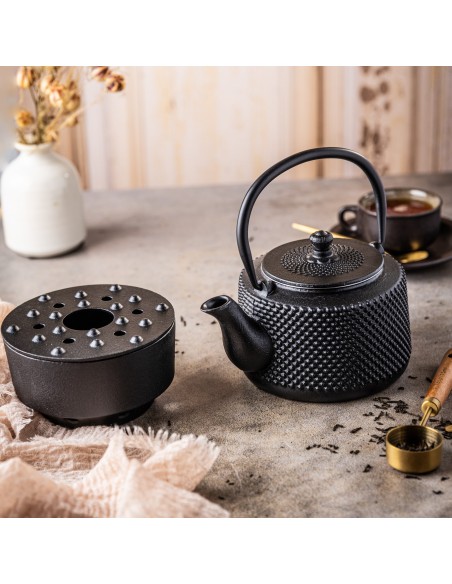 Cast iron tea pot with...