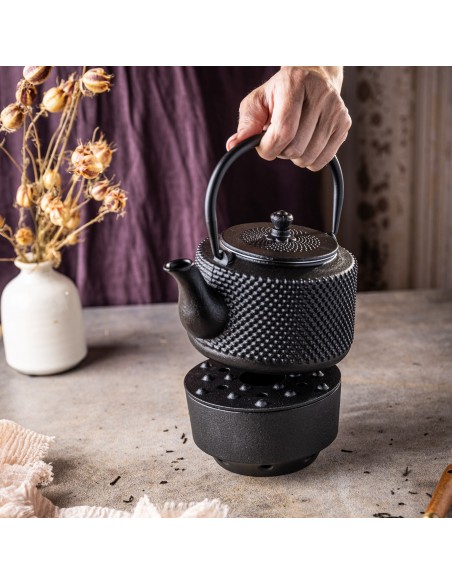 Cast iron tea pot with...