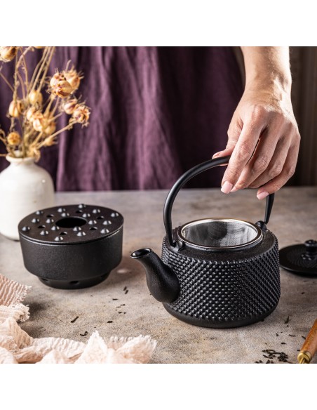 Cast iron tea pot with...