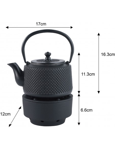 Cast iron tea pot with...