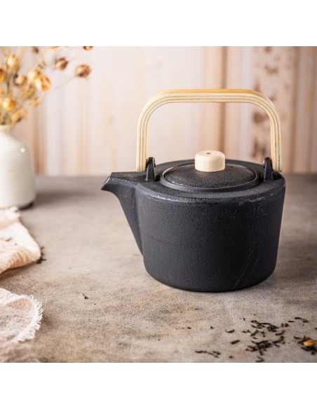 Cast iron tea pot with...