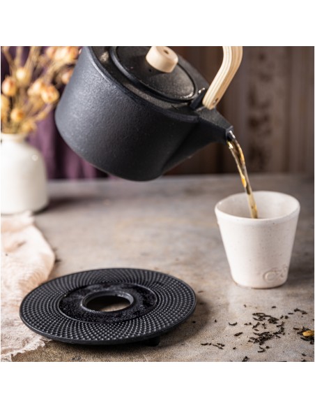 Cast iron tea pot with...