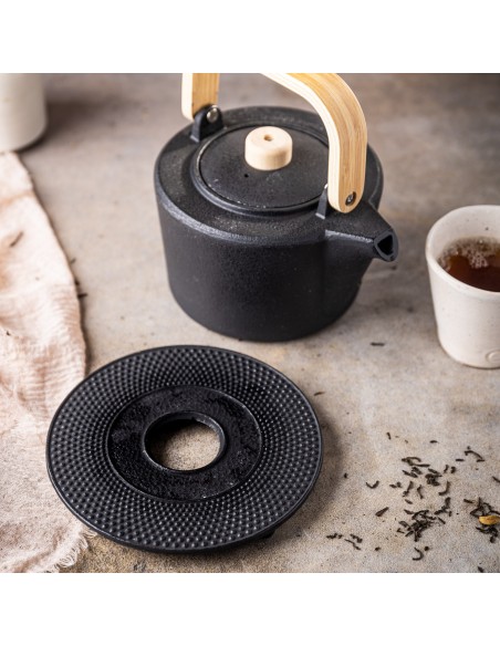 Cast iron tea pot with...