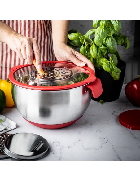 Steel bowl with lid,...