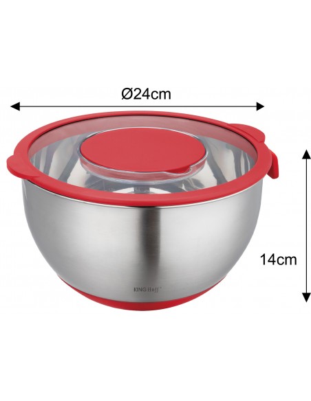 Steel bowl with lid,...